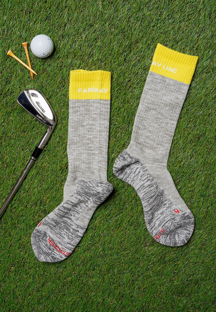 【Grip Socks】Color Block ミドル丈 イエロー 日本製
