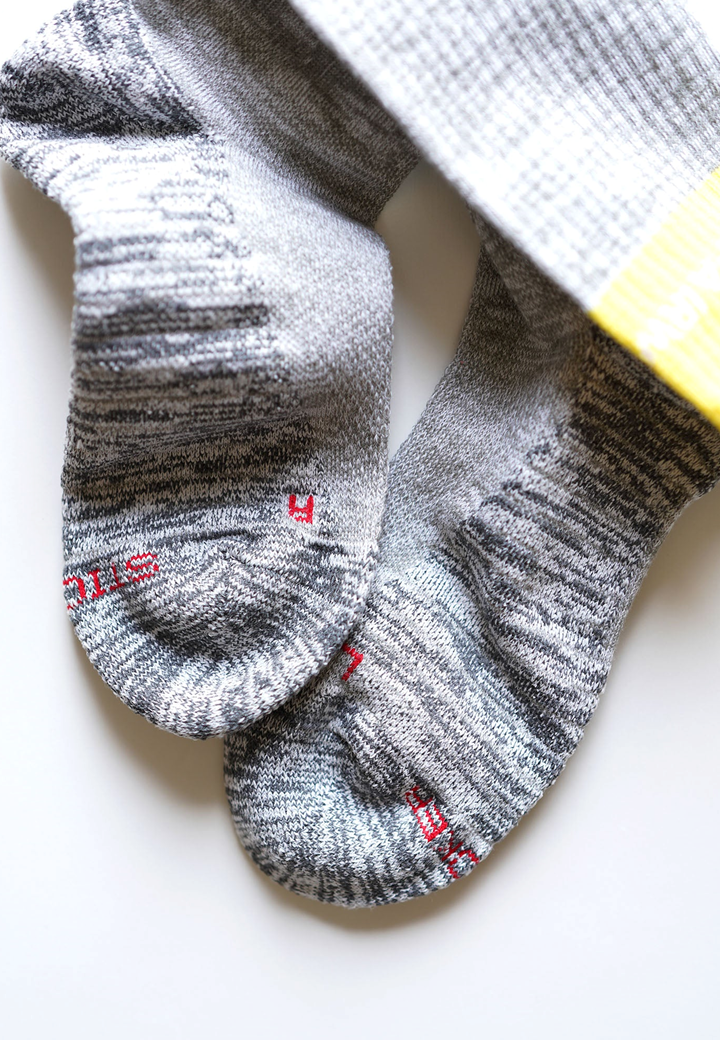 【Grip Socks】Color Block ミドル丈 イエロー 日本製