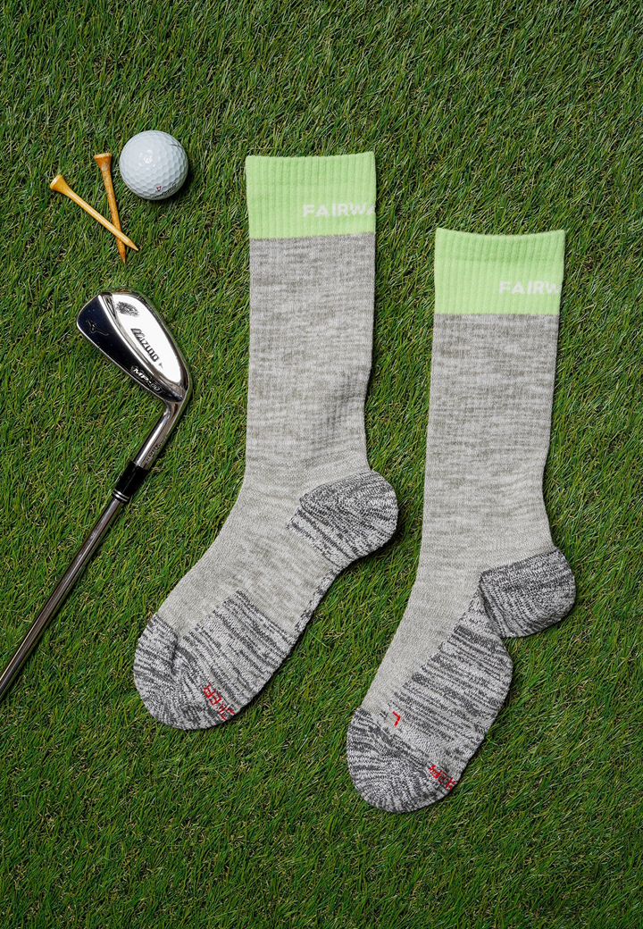 【Grip Socks】Color Block ミドル丈 グリーン 日本製