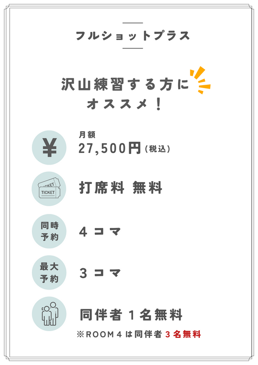 最短で上達！「フルショットプラス」プランのご案内