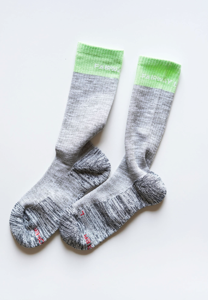 【Grip Socks】Color Block ミドル丈 グリーン 日本製
